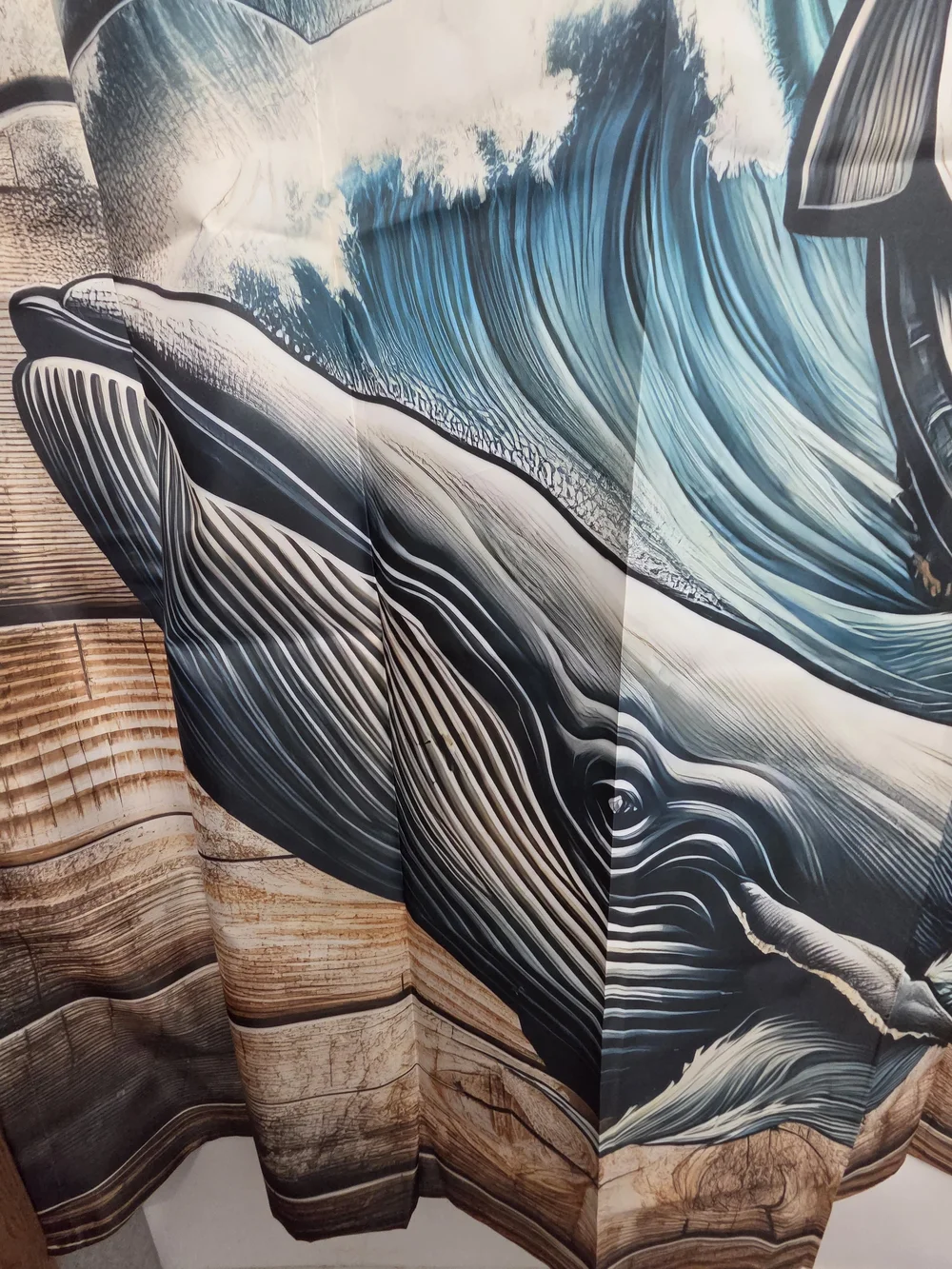 NWOT Nautical Whale And Anchor Water Resistant Fabric Shower Curtain.